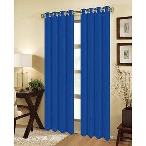 2 Pc Panels With Grommets Royal Blue Curtains 55"x63" - Myra